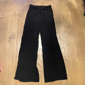 Black wrap pants with tie in front